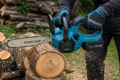 Blitz Power 88V Cordless Chainsaw – 12 Inch (30cm) Blade, Brushless Motor, Auto Lubrication, 2 Li-Ion Batteries