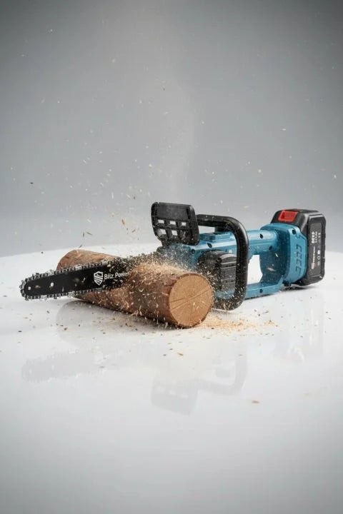 Blitz Power 12-Inch Cordless Electric Chainsaw with 2×88V Batteries, Chain Oil System & Carry Case