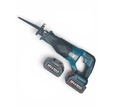 48V Cordless Sabre Saw 3000 RPM with 2 Batteries, 4 Blades, Quick Change Reciprocating Saw