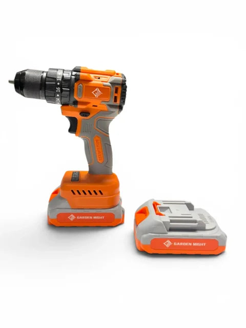 21V Brushless Drill and Screwdriver Set with 2 Batteries, Metal Chuck, Bits and Carry Case