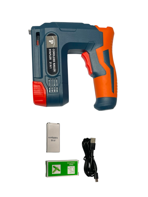 2-in-1 Cordless Electric Staple Gun & Nail Gun with 2000mAh Battery, USB Charging, 1000 Staples