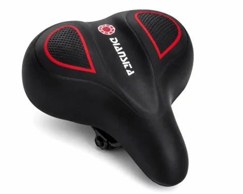 DIANSEA Ergonomic Comfort Bicycle Saddle Black Red Universal Bike Seat for City Trekking E-Bike