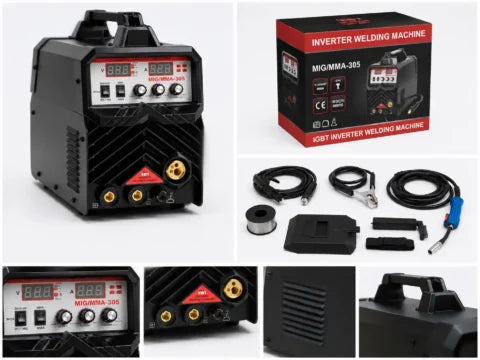 MIG/MMA-305 IGBT Inverter Welding Machine 305A – 220V MIG MAG & MMA Arc Welder with Dual Digital Display