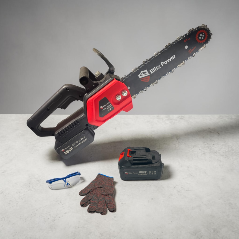 16 Inch Cordless Electric Chainsaw 88V with 2 Batteries, Oil Pump, Chain Lubrication System