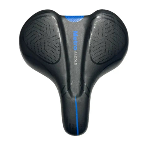 Metro Saddle Comfort Bicycle Saddle Ergonomic Elastomer Suspension Universal Black Blue Bike Seat