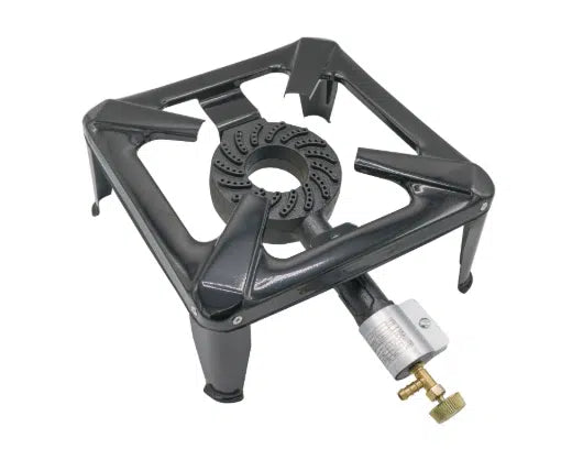Four-Legged Gas Stove with Cast Iron Burner, 4.5kW, 30x30x15cm – Camping & Household Cooking Stove