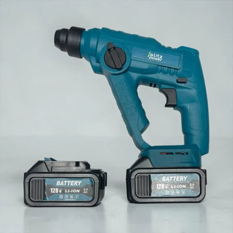 Blitz Power Cordless Rotary Hammer Drill, SDS-Plus, 2 Batteries, Charger Included, Blue Black