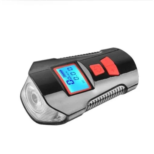 3-LED Bicycle & Scooter Headlight with Speedometer, USB Rechargeable, Detachable Horn, 5 Light Modes & 6 Melodies