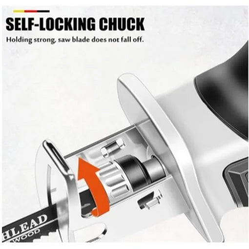 36V Cordless Reciprocating Saw with 2 Batteries & Charger for Wood, Metal and Plastic Cutting