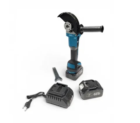 48VF Cordless Angle Grinder with 2 Batteries & Charger, Portable Cutting and Grinding Tool