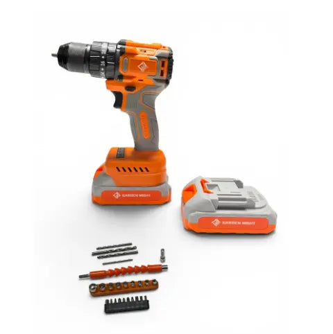 21V Brushless Drill and Screwdriver Set with 2 Batteries, Metal Chuck, Bits and Carry Case