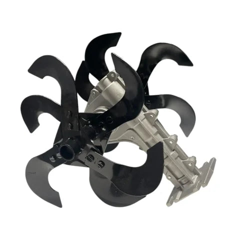 Motor Cultivator Tiller Attachment with Gearbox – 16 Hardened Steel Blades for Soil Cultivation & Land Preparation