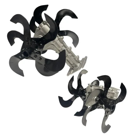 Motor Cultivator Tiller Attachment with Gearbox – 16 Hardened Steel Blades for Soil Cultivation & Land Preparation