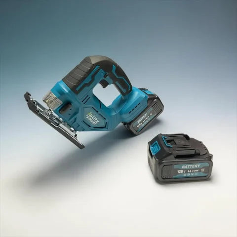 Blitz Power Cordless Jigsaw 128V Li-Ion Battery, Variable Speed, Wood, MDF, Chipboard & PVC Cutting
