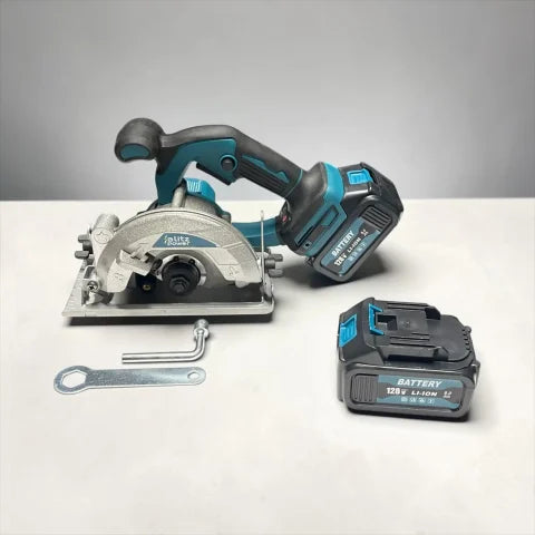Blitz Power 128V Cordless Circular Saw – 2 Li-Ion Batteries, Adjustable Cutting Depth, Wood & MDF Cutting