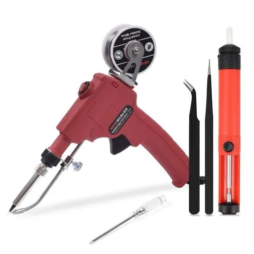 60W Automatic Soldering Gun Kit with Adjustable Temperature, One-Hand Operation, 220V AC
