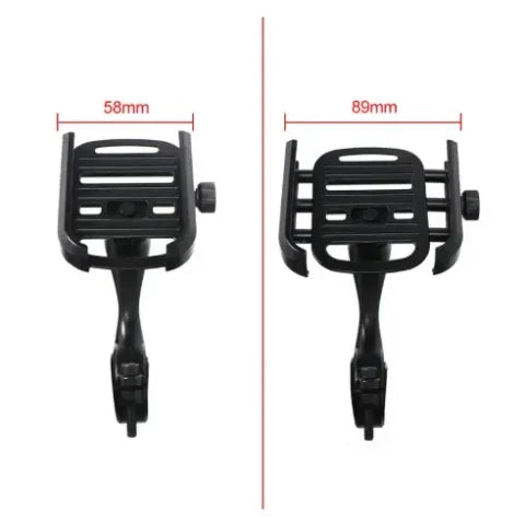 Adjustable Metal Phone Holder for Motorcycle, Scooter, Electric Scooter & Bicycle – 58–89mm Universal Smartphone Mount