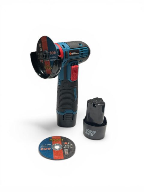 12V Mini Angle Grinder with 2 Batteries, 76mm Disc, Compact Cordless Flex for Cutting & Grinding