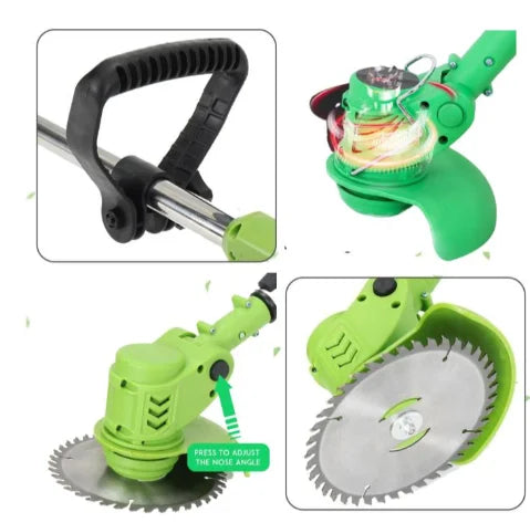 Blitz Power Cordless Brush Cutter 48V – Electric Grass Trimmer with 2 Batteries, 4000mAh, 18000 RPM