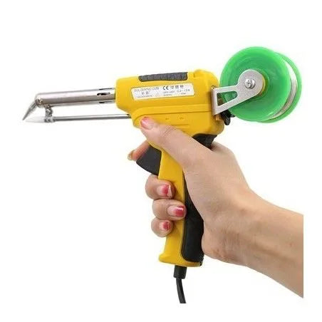 80W Electric Soldering Gun with Solder Wire Feeder, One-Hand Operation, 220-240V AC