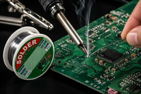 Set of 6 Solder Wire Rolls 0.6mm, 50g Each, Sn40/Pb60 Flux Core Solder for Electronics & Precision Repairs