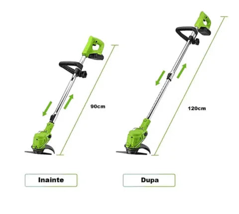 88V Cordless Brush Cutter & Electric Grass Trimmer – 2 Batteries, Complete Blade Set, Rechargeable Garden Weed Cutter