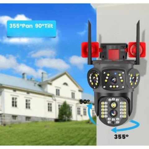 ZY-A4H-L-4G Triple Lens 4K Surveillance Camera – 4G Security Camera with Human Detection, Auto Tracking & Night Vision