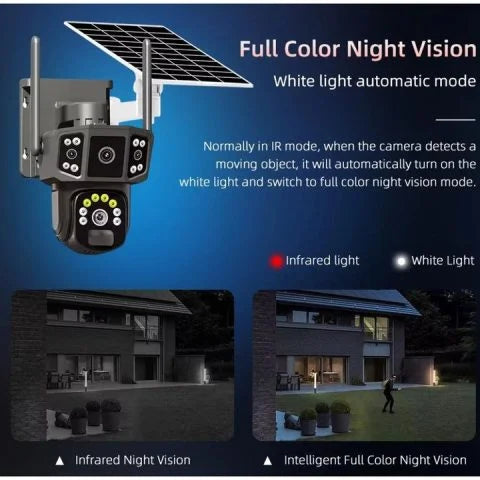 V380 Pro 4G Solar AI Surveillance Camera 12MP 6K Ultra HD – Dual Lens PTZ with Person Tracking, Audio Alarm & Two-Way Audio