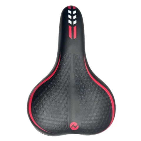 Ergonomic Comfort Bicycle Saddle Wide Soft Foam Bike Seat Black Red Universal Fit