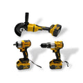 3 in 1 Power Tool Set 88V – Drill, Angle Grinder & Impact Wrench with 2x 5.0Ah Batteries