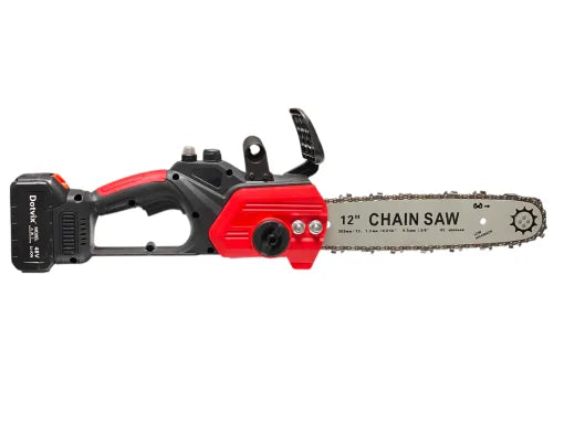 48V Cordless Electric Chainsaw 12 Inch 1000W with 2 Li-Ion Batteries & Chain Lubrication