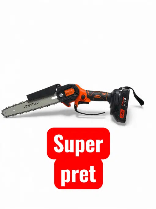 24V Mini Cordless Chainsaw Kit with 6 Inch & 8 Inch Blades, 2 Batteries, 2 Chains Included