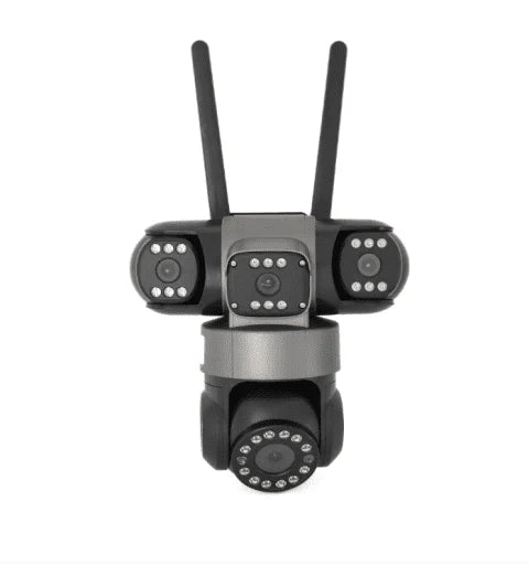 4-Lens WiFi PTZ Surveillance Camera – Smart Security Camera with Night Vision, Motion Detection & Two-Way Audio