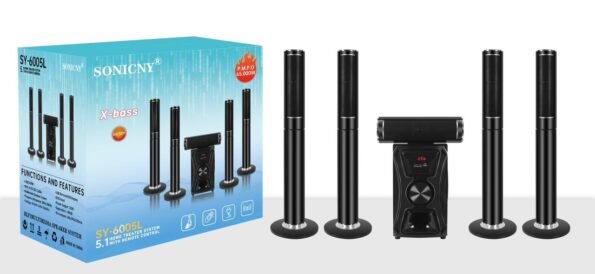 Channel Home Theater System with LED Display and Bluetooth